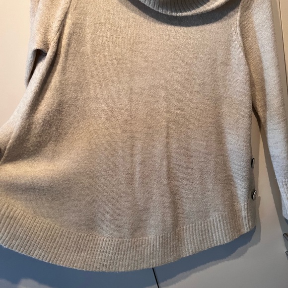 Beige XL cowl neck sweater with button detail - Picture 4 of 7